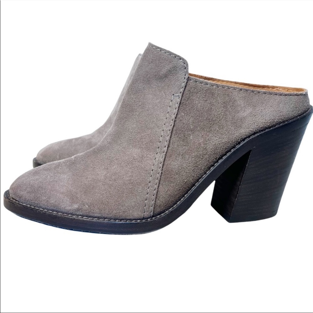 AQUATALIA New Leather Suede Stacked Heel Boots in Taupe Size 8 - Picture 13 of 15